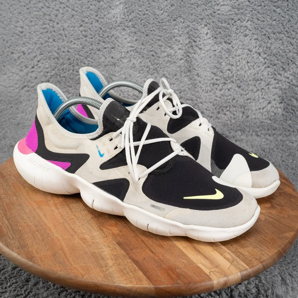 Nike Free RN 5 Men 11.5 White Good Running Shoes Sneakers AQ1289-100